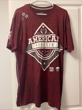 American Fighter Maroon Graphic Short Sleeve Tee
